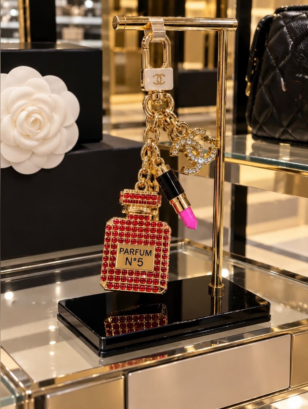 Fashion Keychain Metal Perfume Keychain